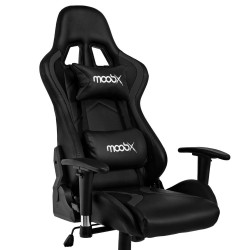 Cadeira Gamer Reclinável Moob Thunder Com Almofadas para Lombar e Pescoço Braços 2D Preto