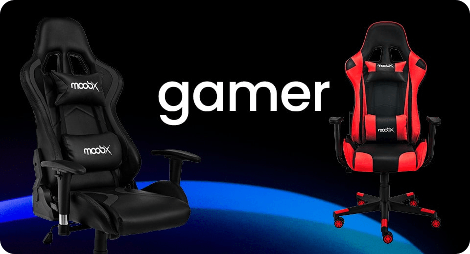 Cadeira-Gamer-Thunder-Preto-e-Cadeira-Gamer-GT-Racer-Vermelha
